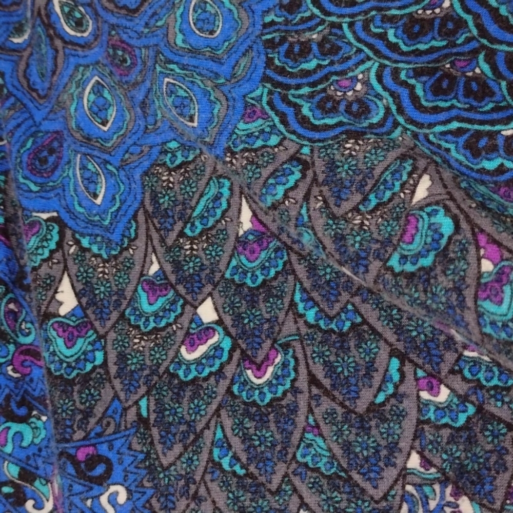 Beautiful peacock feathers tunic top/dress, sz med - Picture 16 of 16